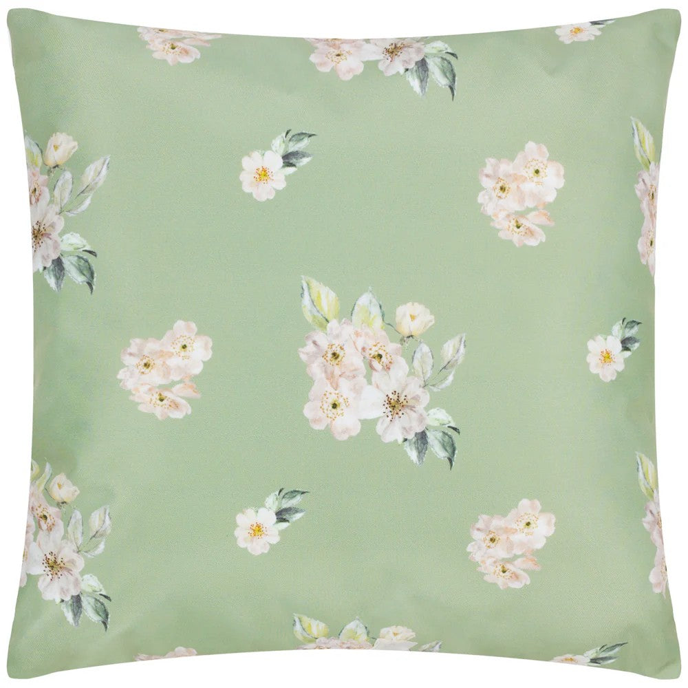 Green - Front - Evans Lichfield Canina Floral Outdoor Cushion Cover