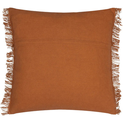 Ginger-Natural - Back - Yard Beni Fringed Checked Cushion Cover