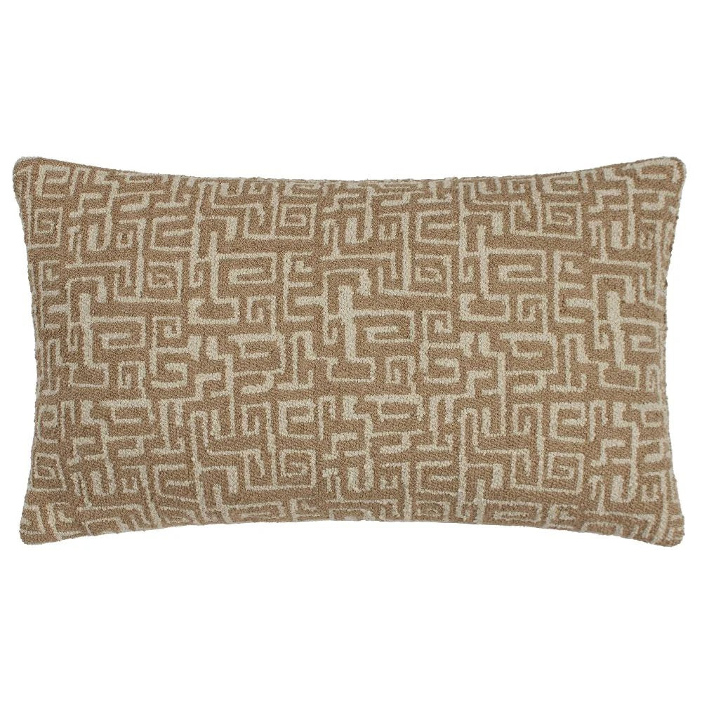 Toffee-Nougat - Front - Hoem Thalia Jacquard Woven Cushion Cover