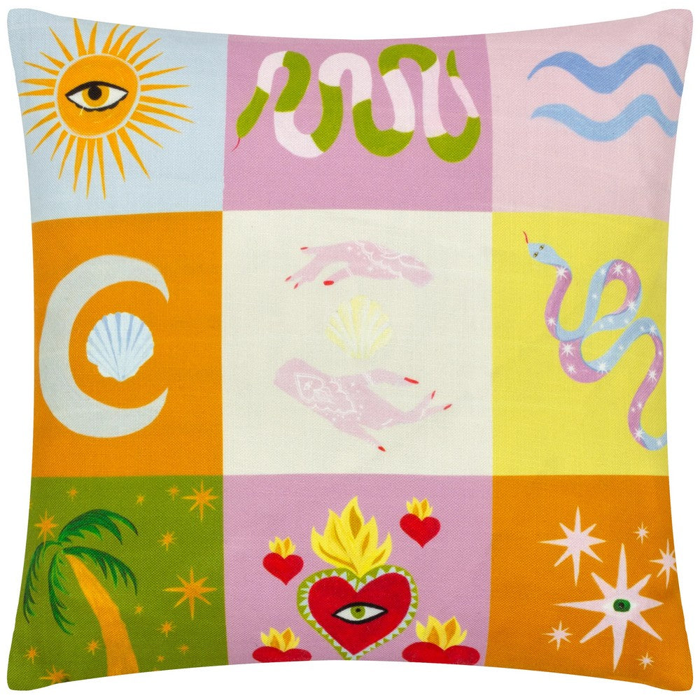 Multicoloured - Front - Furn Alchemy Abstract Cushion Cover