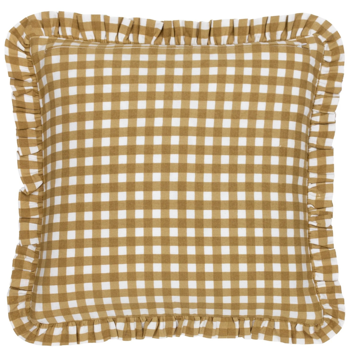 Gold - Back - Furn Maude Reversible Gingham Cushion Cover