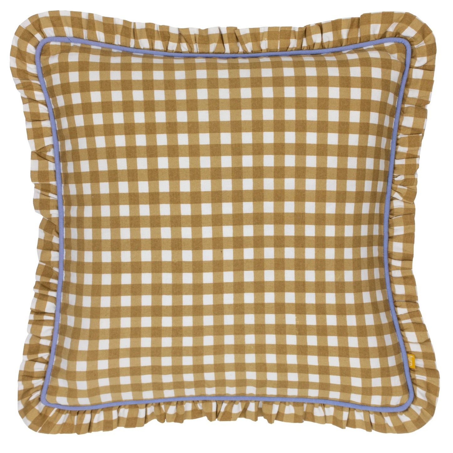 Gold - Front - Furn Maude Reversible Gingham Cushion Cover