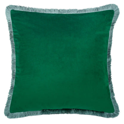 Green - Back - Wylder Nature Woodlands Jacquard Floral Cushion Cover