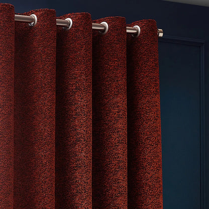Copper - Back - Paoletti New Galaxy Chenille Eyelet Curtains