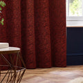 Copper - Side - Paoletti New Galaxy Chenille Eyelet Curtains