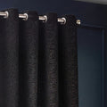 Black - Back - Paoletti New Galaxy Chenille Eyelet Curtains