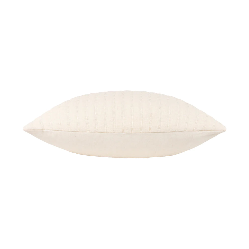 Ecru - Side - Yard Hush Cotton Linear Cushion Cover