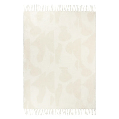 Natural - Front - Hoem Meta Jacquard Tassel Throw