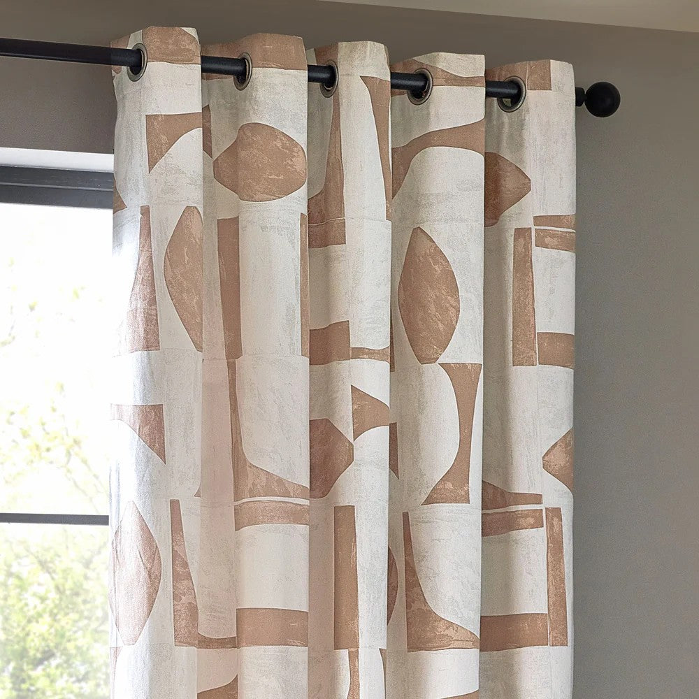 Clay - Side - Hoem Carro Abstract Eyelet Curtains