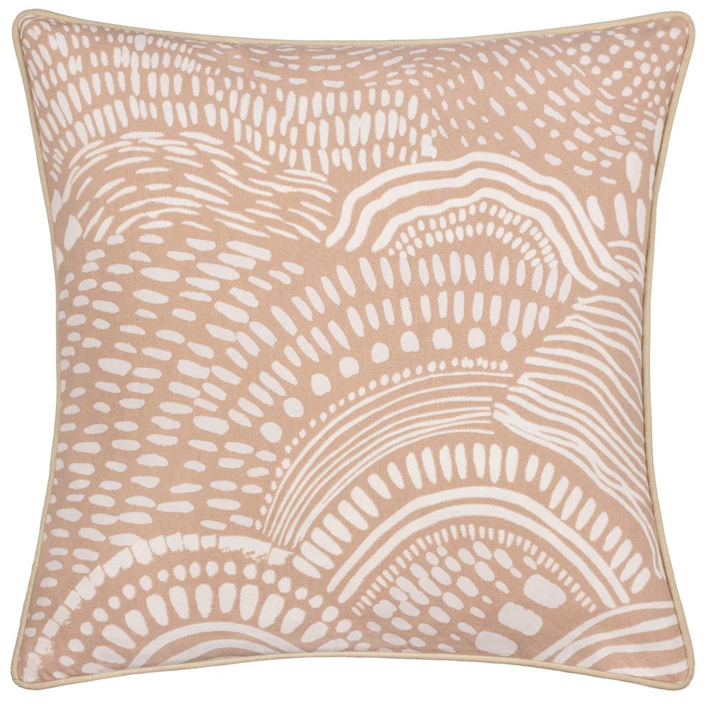Oat - Front - Hoem Nola Piped Abstract Cushion Cover