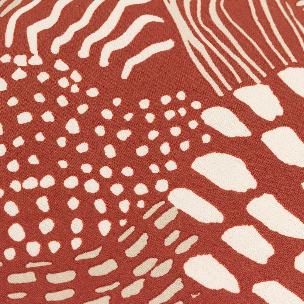 Chestnut - Side - Hoem Nola Piped Abstract Cushion Cover