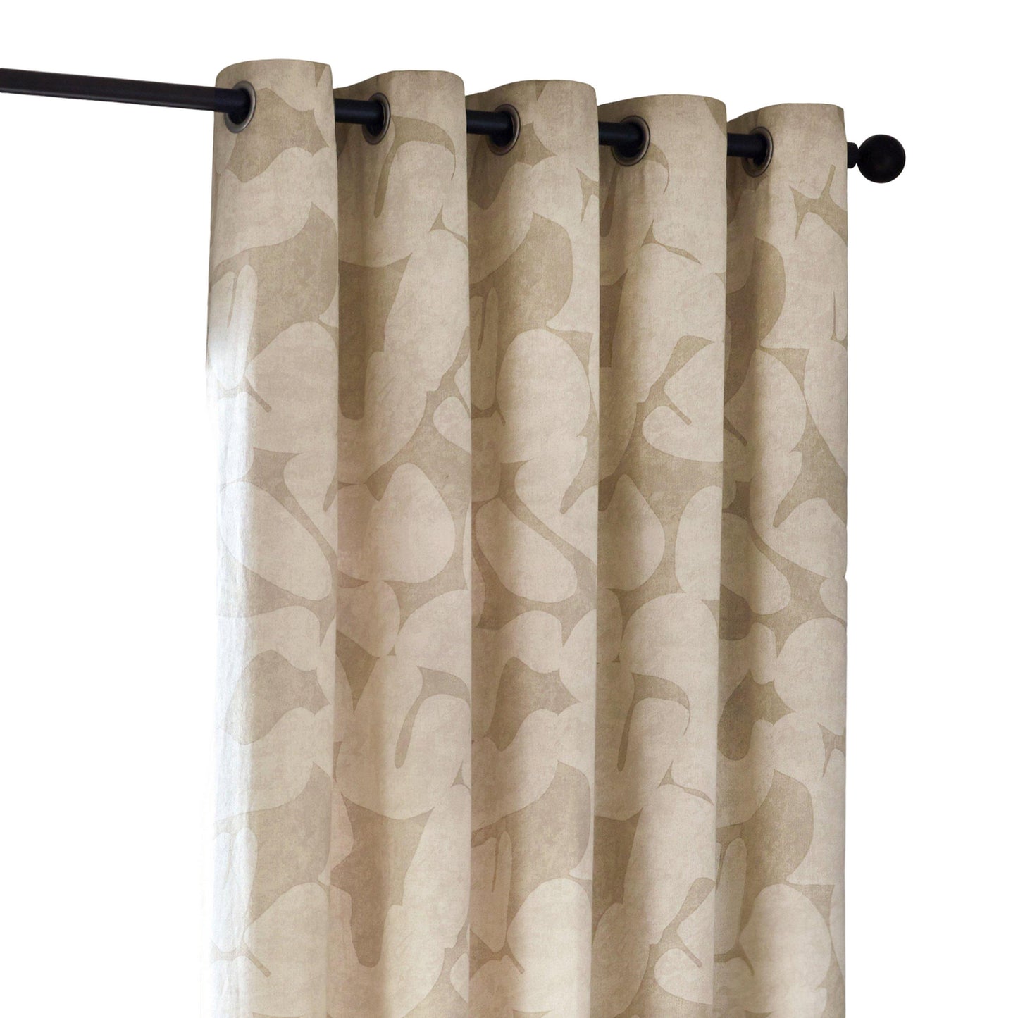 Natural - Back - Hoem Brinn Abstract Eyelet Curtains
