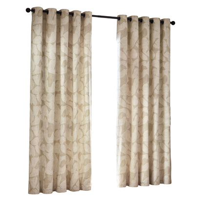Natural - Front - Hoem Brinn Abstract Eyelet Curtains