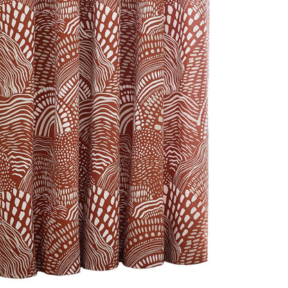 Chestnut - Back - Hoem Nola Abstract Eyelet Curtains (Pack of 2)