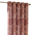 Chestnut - Side - Hoem Nola Abstract Eyelet Curtains (Pack of 2)