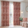 Chestnut - Lifestyle - Hoem Nola Abstract Eyelet Curtains (Pack of 2)
