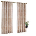 Oat - Front - Hoem Nola Abstract Eyelet Curtains (Pack of 2)