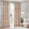 Oat - Lifestyle - Hoem Nola Abstract Eyelet Curtains (Pack of 2)