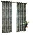 Olive - Front - Hoem Nola Abstract Eyelet Curtains (Pack of 2)
