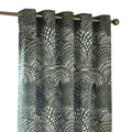 Olive - Back - Hoem Nola Abstract Eyelet Curtains (Pack of 2)