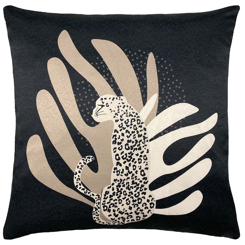 Blush-Black - Side - Furn Aurora Velvet Leopard Cushion Cover