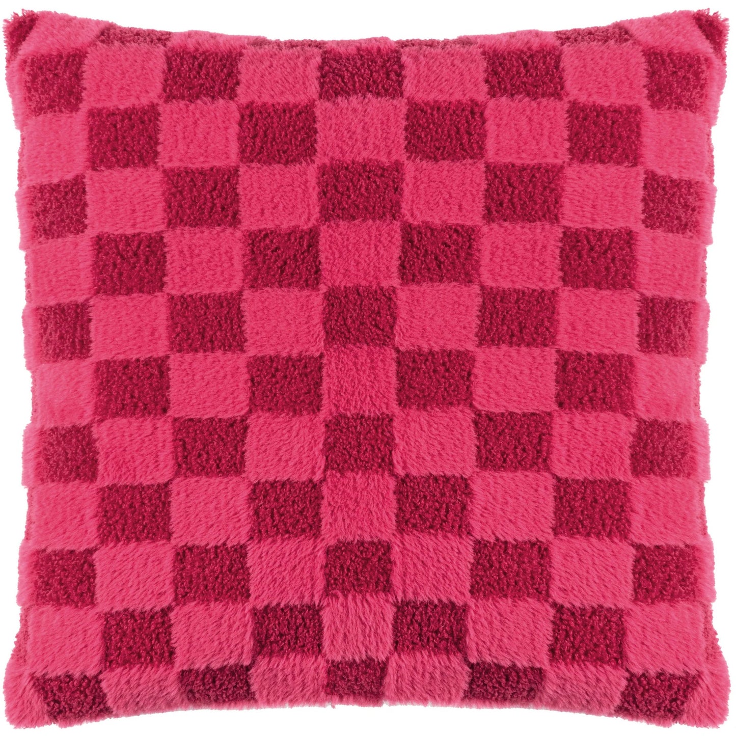 Pinky Crush - Front - Heya Home Check It Fleece Bouclé Cushion Cover