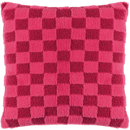 Pinky Crush - Front - Heya Home Check It Fleece Bouclé Cushion Cover