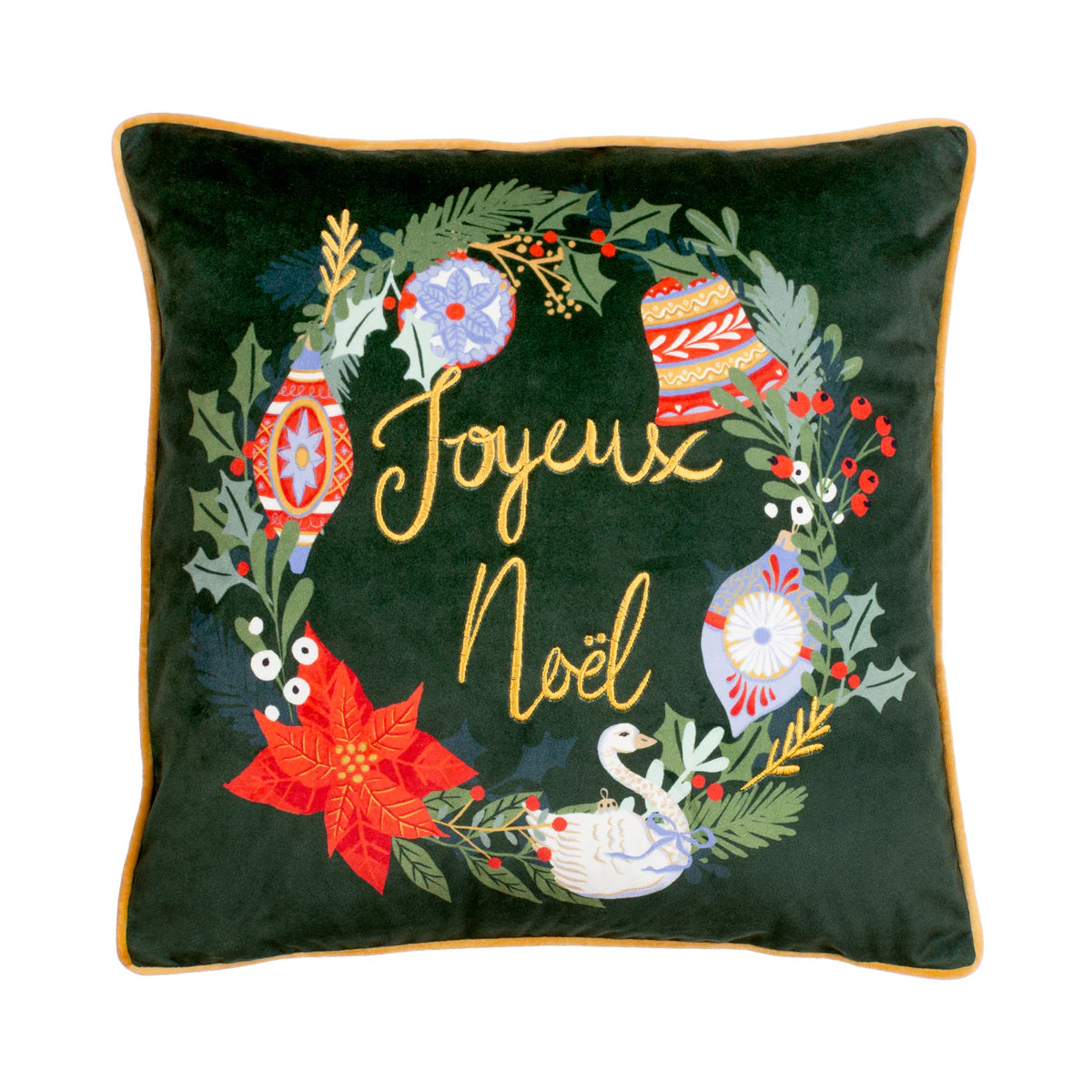 Pine Green - Front - Furn Deck The Halls Christmas Cushion Cover