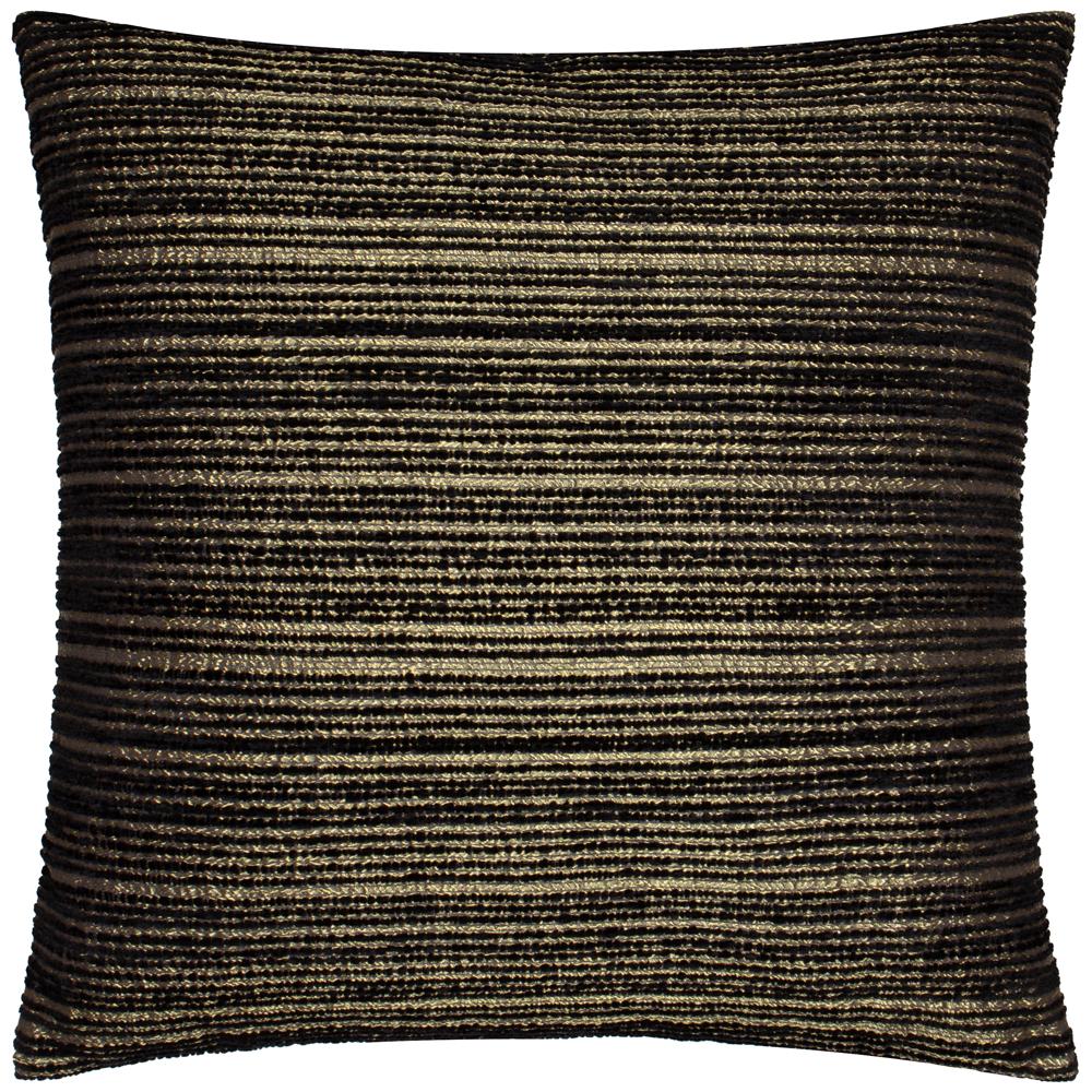 Black-Gold - Front - Paoletti Jupiter Chenille Jacquard Cushion Cover