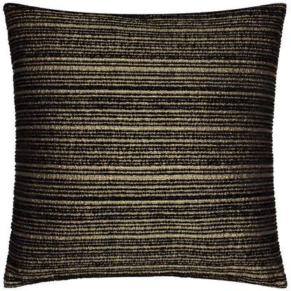 Black-Gold - Front - Paoletti Jupiter Chenille Jacquard Cushion Cover