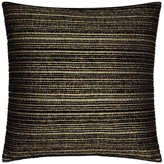 Black-Gold - Front - Paoletti Jupiter Chenille Jacquard Cushion Cover