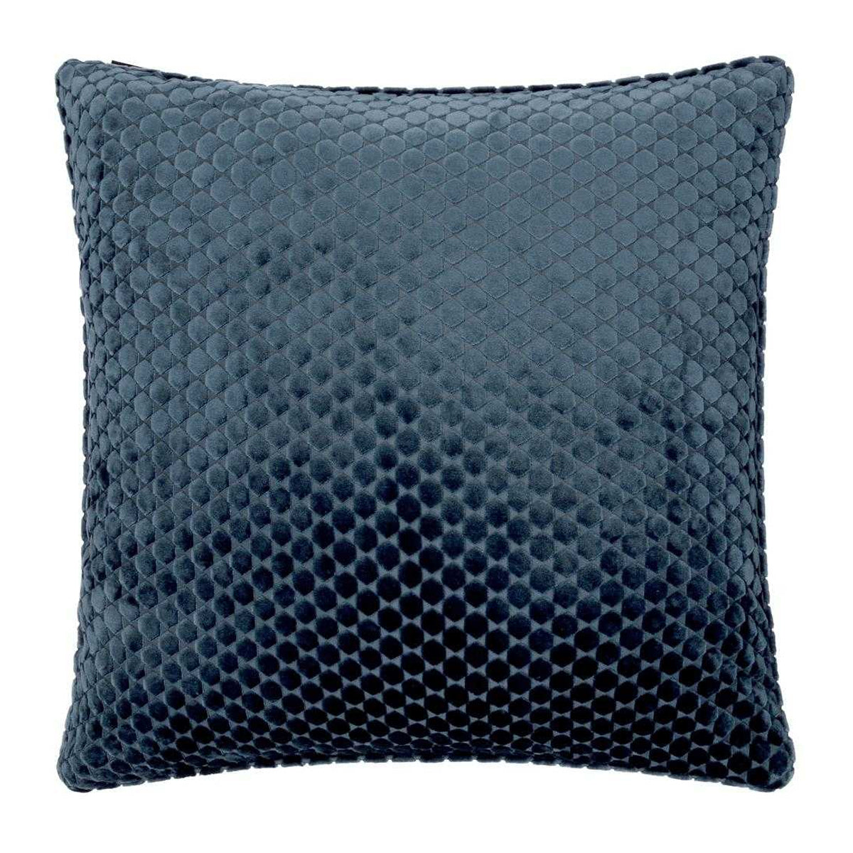 Navy - Front - Paoletti Neptune Velvet Cushion Cover