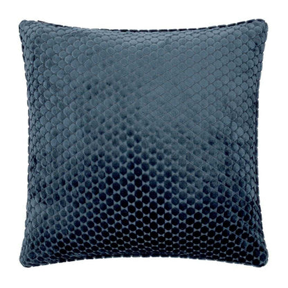 Navy - Front - Paoletti Neptune Velvet Cushion Cover