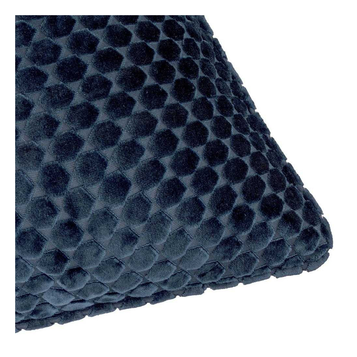 Navy - Side - Paoletti Neptune Velvet Cushion Cover