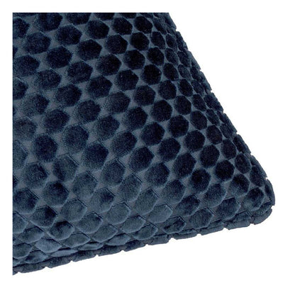 Navy - Side - Paoletti Neptune Velvet Cushion Cover