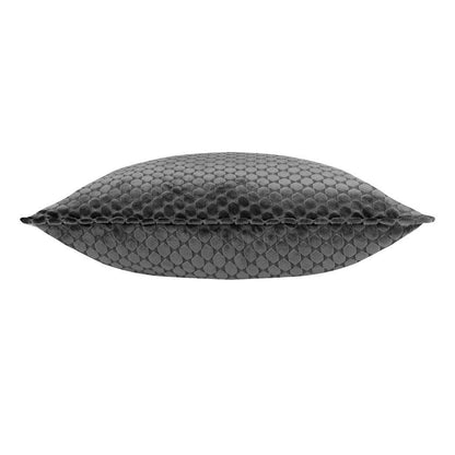 Charcoal - Back - Paoletti Neptune Velvet Cushion Cover