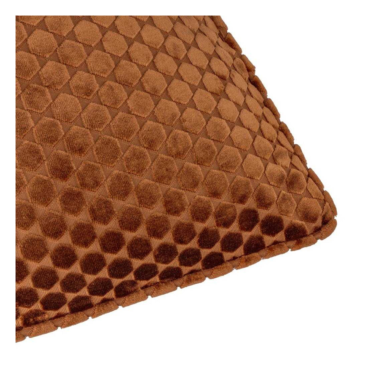 Copper - Side - Paoletti Neptune Velvet Cushion Cover