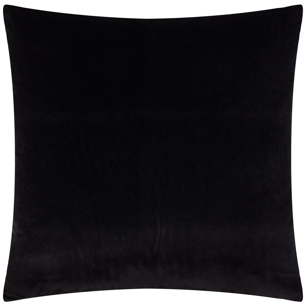 Black - Back - Paoletti Savoy Velvet Stripe Cushion Cover