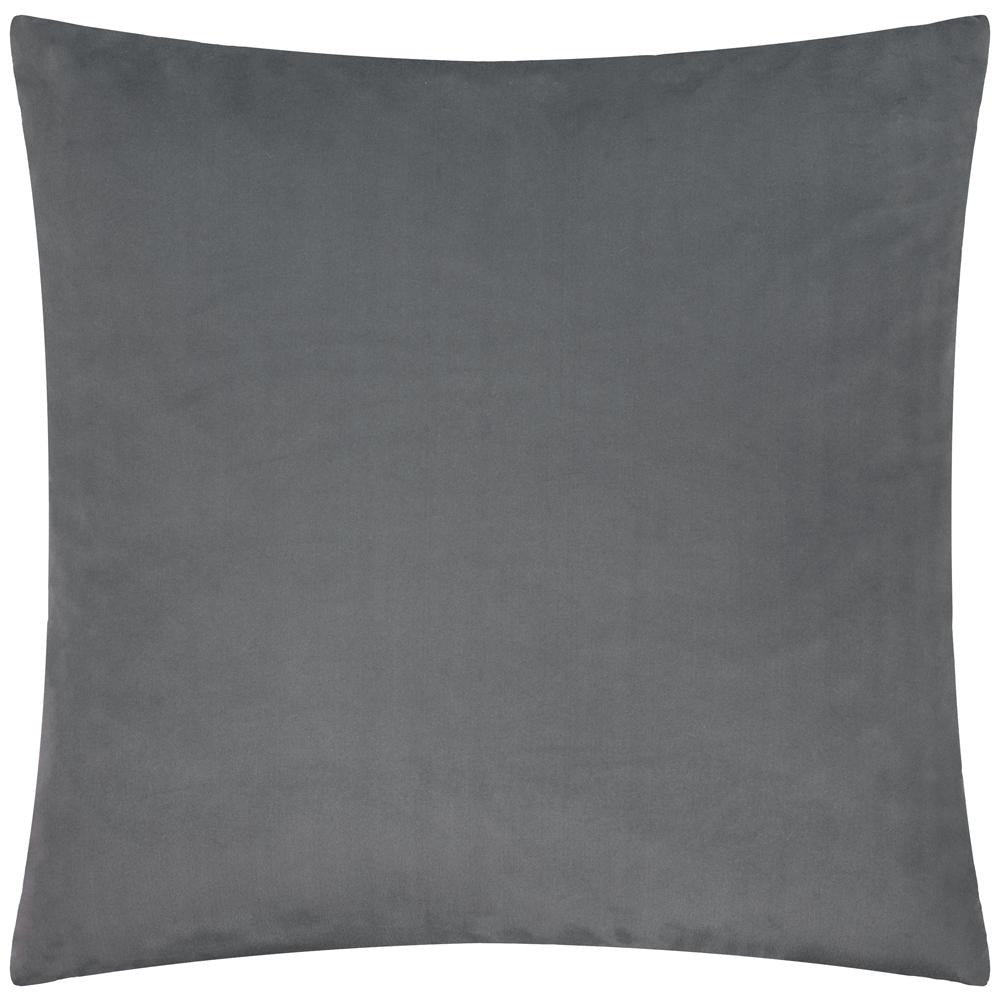 Charcoal - Back - Paoletti Savoy Velvet Stripe Cushion Cover