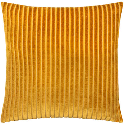 Gold - Front - Paoletti Savoy Velvet Stripe Cushion Cover