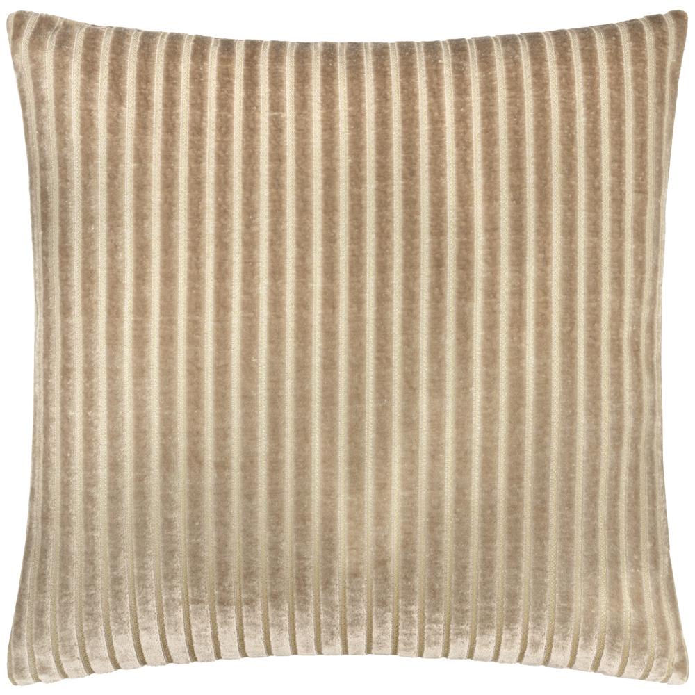 Mink - Front - Paoletti Savoy Velvet Stripe Cushion Cover