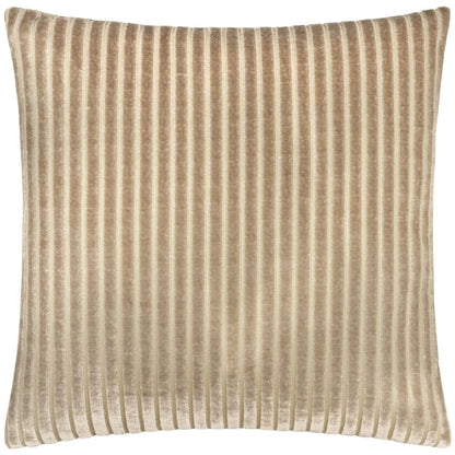 Mink - Front - Paoletti Savoy Velvet Stripe Cushion Cover