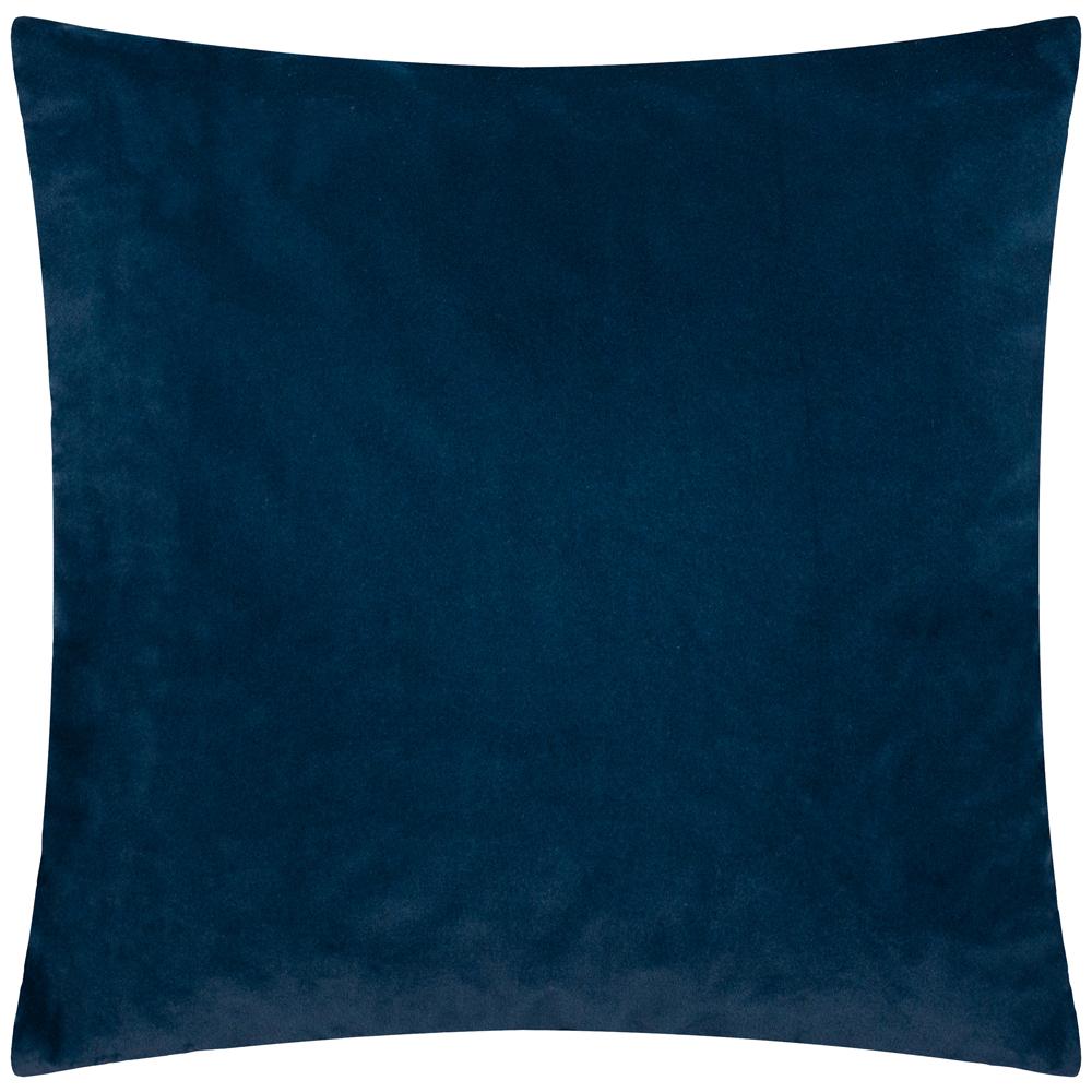 Navy - Back - Paoletti Savoy Velvet Stripe Cushion Cover