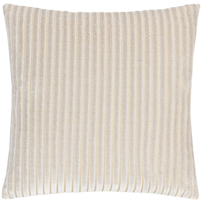Oyster - Front - Paoletti Savoy Velvet Stripe Cushion Cover