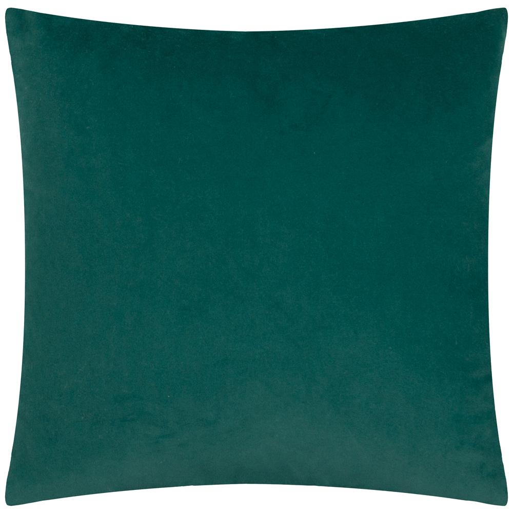 Teal - Back - Paoletti Savoy Velvet Stripe Cushion Cover