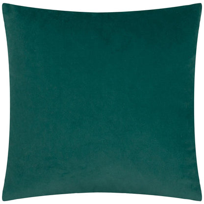 Teal - Back - Paoletti Savoy Velvet Stripe Cushion Cover