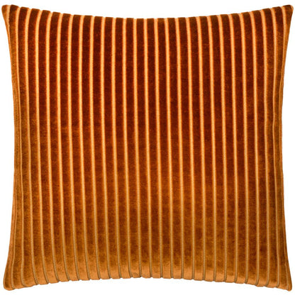 Brick - Front - Paoletti Savoy Velvet Stripe Cushion Cover