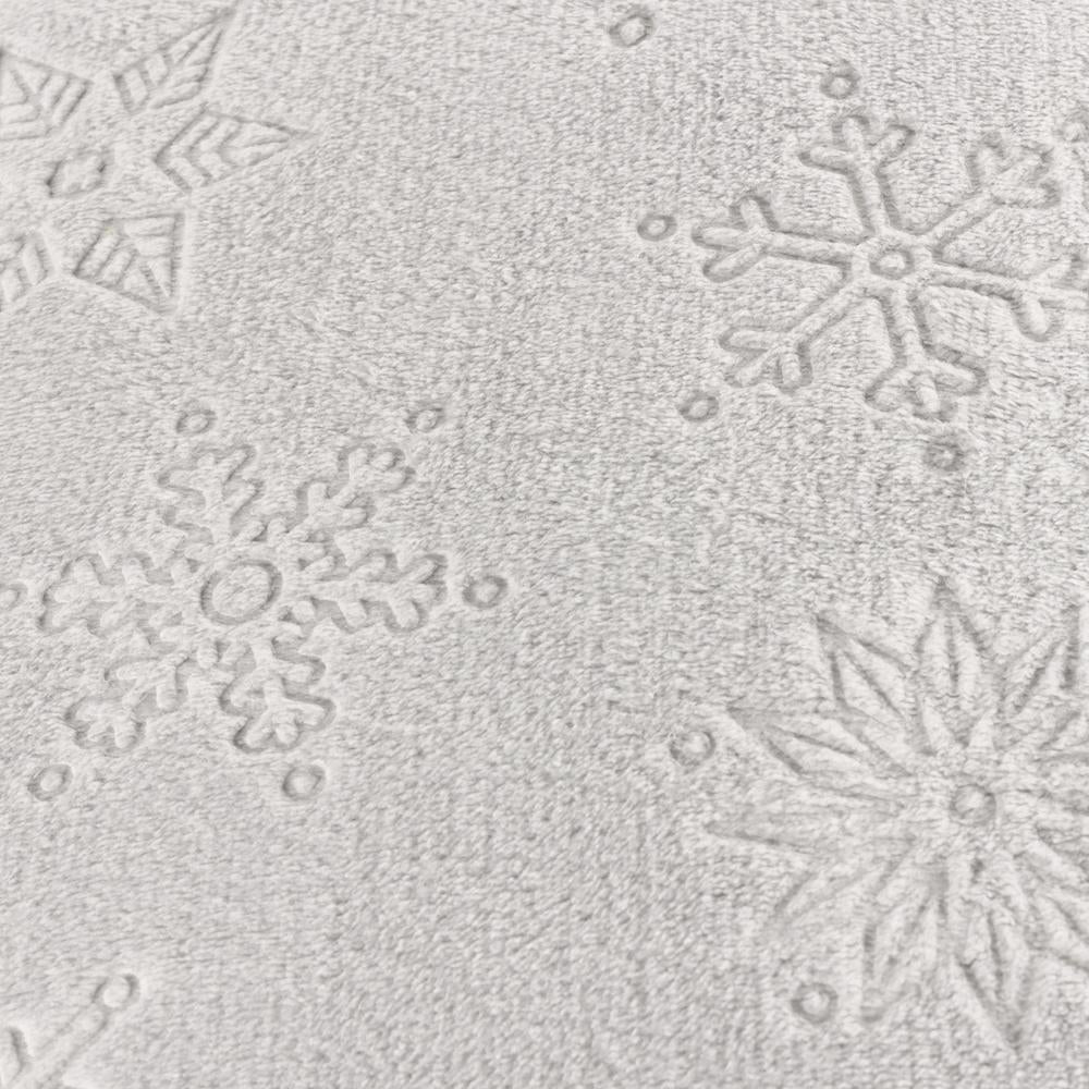 Grey - Side - Furn Faux Fur Snowflake Cushion Cover
