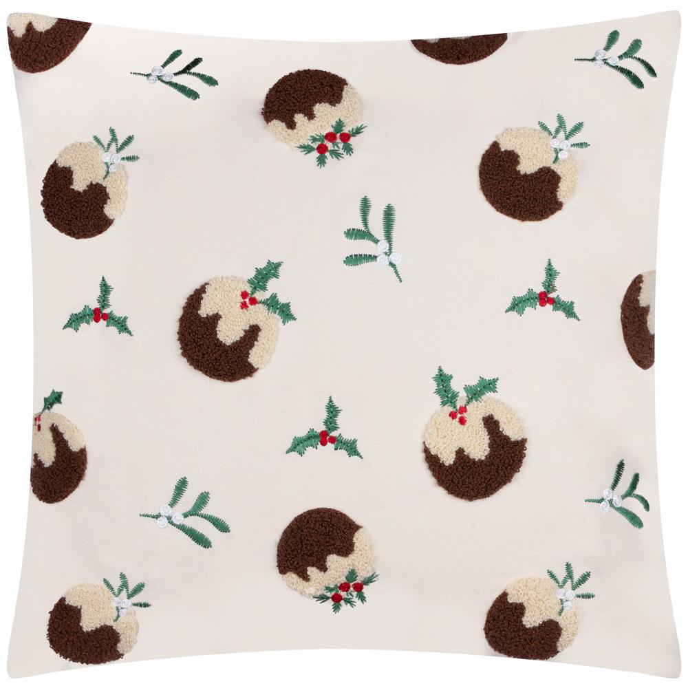 Multicoloured - Front - Furn Tufted Velvet Christmas Pudding Cushion Cover