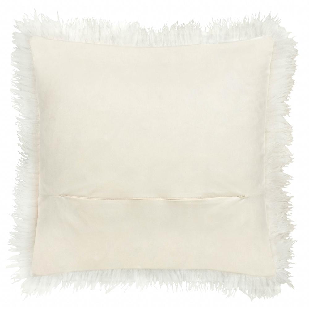 Ecru - Back - Furn Rowan Faux Fur Cushion Cover